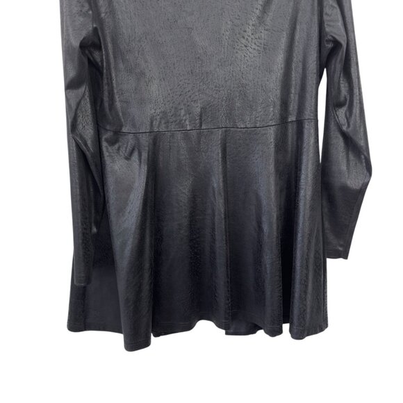 Soft Works Faux Coating Black Open Front Cardigan Jacket Womens S - Picture 7 of 11